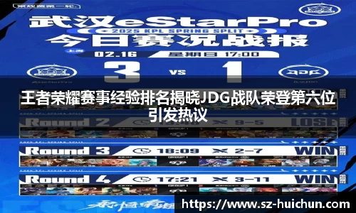 王者荣耀赛事经验排名揭晓JDG战队荣登第六位引发热议